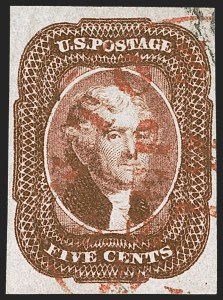 Sale 1242, Lot 283, Five-Cent: Off-Cover (Scott 12)