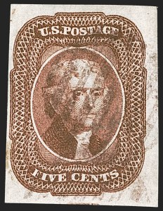 Sale 1242, Lot 286, Five-Cent: Off-Cover (Scott 12)