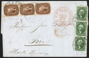 Sale 1242, Lot 313, Five-Cent: Foreign Mails (Scott 12)
