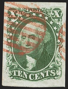 Sale 1242, Lot 343, Ten-Cent: Type II, Off-Cover (Scott 14)