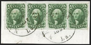 Sale 1242, Lot 348, Ten-Cent: Type II, Off-Cover (Scott 14)