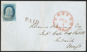 Sale 1242, Lot 8, One-Cent: Plate One Early (Scott 5-5A)