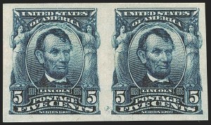 Sale 1244, Lot 389, 1902-08 Issues (Scott 300-320), 5c Blue, Imperforate (315) Sale 1244, Lot 389, 1902-08 Issues (Scott 300-320)