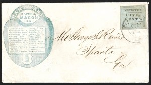Sale 1244, Lot 534, Confederate States, Postmasters' Provisionals