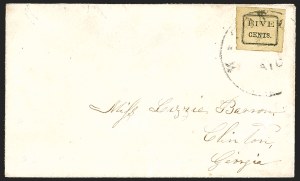 Sale 1244, Lot 536, Confederate States, Postmasters' Provisionals