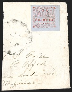 Sale 1244, Lot 553, Confederate States, Postmasters' Provisionals