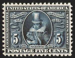 Sale 1245, Lot 1726, 1907 Jamestown Issue (Scott 328-330), 5c Jamestown (330) Sale 1245, Lot 1726, 1907 Jamestown Issue (Scott 328-330)