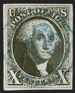 Sale 1247, Lot 16, 1847 Issue and 1875 Reproduction (Scott 1-4), 10c Black (2) Sale 1247, Lot 16, 1847 Issue and 1875 Reproduction (Scott 1-4)