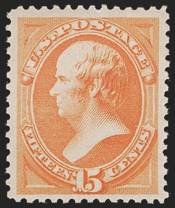 Sale 1251, Lot 1107, 1870-79 Bank Note Co. Issues (Scott 134-191), 15c Red Orange (189) Sale 1251, Lot 1107, 1870-79 Bank Note Co. Issues (Scott 134-191)