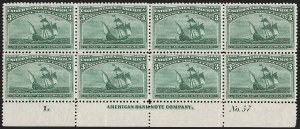 Sale 1251, Lot 1157, 1893 Columbian Issue Plate Blocks (Scott 230-240)