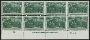Sale 1251, Lot 1163, 1893 Columbian Issue Plate Blocks (Scott 230-240)