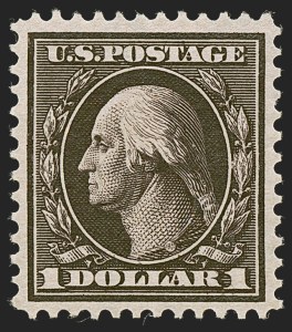Sale 1251, Lot 1287, 1908-10 Washington-Franklin Issues (Scott 331-356), $1.00 Violet Brown (342) Sale 1251, Lot 1287, 1908-10 Washington-Franklin Issues (Scott 331-356)
