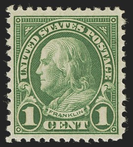 Sale 1251, Lot 1517, 1923-29 Issues (Scott 575-606a), 1c Green, Rotary (578) Sale 1251, Lot 1517, 1923-29 Issues (Scott 575-606a)