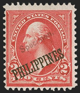 Sale 1254, Lot 593, The Mulholland Collection of Specimens - Columbians thru Back-of-Book, Possessions, PHILIPPINES, 1900, 1c-50c "Specimen" Ovpt. Ty. E, Special Printing (213SP-217SP, 218SP-219SP) Sale 1254, Lot 593, The Mulholland Collection of Specimens - Columbians thru Back-of-Book, Possessions