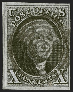 Sale 1255, Lot 116, 10c 1847 Issue: Gems and Cancellation Varieties (Scott 2)