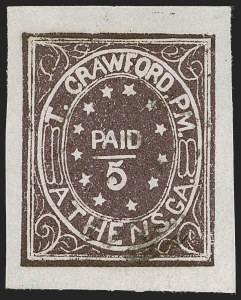 Sale 1255, Lot 1171, Confederate States: Postmasters' Provisionals