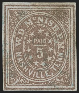 Sale 1255, Lot 1185, Confederate States: Postmasters' Provisionals