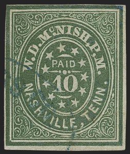 Sale 1255, Lot 1186, Confederate States: Postmasters' Provisionals
