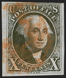 Sale 1255, Lot 124, 10c 1847 Issue: Gems and Cancellation Varieties (Scott 2)