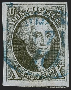 Sale 1255, Lot 129, 10c 1847 Issue: Double Transfers, Plate Varieties, Multiples (Scott 2)