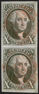 Sale 1255, Lot 130, 10c 1847 Issue: Double Transfers, Plate Varieties, Multiples (Scott 2)