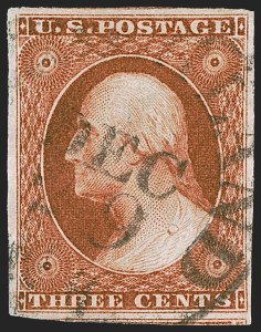 Sale 1255, Lot 185, 3c 1851 Issue: Orange Brown Shades (Scott 10-10A)
