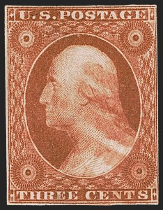Sale 1255, Lot 188, 3c 1851 Issue: Orange Brown Shades (Scott 10-10A)