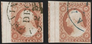 Sale 1255, Lot 199, 3c 1851 Issue: Shades (Scott 11-11A)
