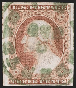 Sale 1255, Lot 211, 3c 1851 Issue: Cancellations and Chicago Perfs (Scott 11-11A)