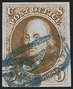 Sale 1255, Lot 31, 5c 1847 Issue, Early Impressions (Scott 1)