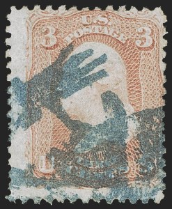 Sale 1255, Lot 401, 3c 1861 Issue, Cancellations (Scott 65)