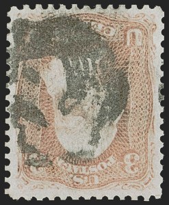 Sale 1255, Lot 403, 3c 1861 Issue, Cancellations (Scott 65)