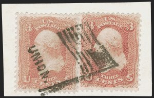 Sale 1255, Lot 414, 3c 1861 Issue, Cancellations (Scott 65)