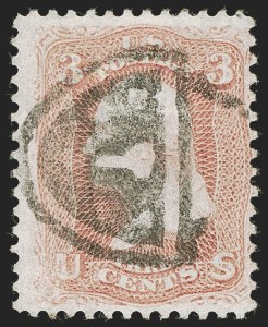 Sale 1255, Lot 429, 3c 1861 Issue, Cancellations (Scott 65)