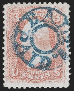 Sale 1255, Lot 440, 3c 1861 Issue, Cancellations (Scott 65)