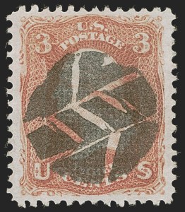 Sale 1255, Lot 573, 1867-68 Grilled Issue, E Grills (Scott 86-91)