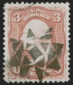 Sale 1255, Lot 574, 1867-68 Grilled Issue, E Grills (Scott 86-91)