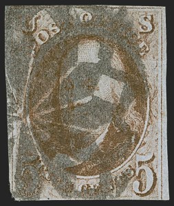 Sale 1255, Lot 97, 5c 1847 Issue, Cancellations: NYFM, Canada (Scott 1)