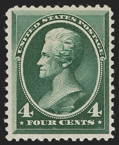 Sale 1256, Lot 2124, 1882-88 American Bank Note Co. Issues (Scott 205-218), 4c Blue Green (211) Sale 1256, Lot 2124, 1882-88 American Bank Note Co. Issues (Scott 205-218)