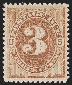 Sale 1256, Lot 2232, Postage Due, 3c Brown (J3) Sale 1256, Lot 2232, Postage Due