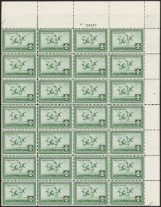 Sale 1258, Lot 3098, Complete Panes and Souvenir Sheets