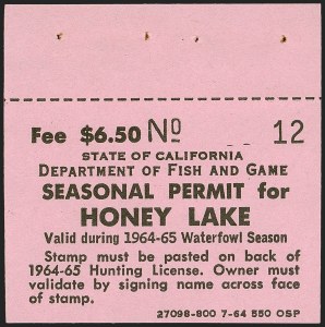Sale 1258, Lot 3193, State Hunting Permit Stamps