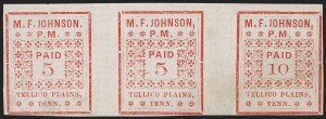 Sale 1260, Lot 160, Civil War and Confederate States: Stampless thru Postmasters' Provisionals
