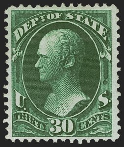 Sale 1262, Lot 1102, Back-of-Book Issues, 30c Dark Green, State (O66) Sale 1262, Lot 1102, Back-of-Book Issues