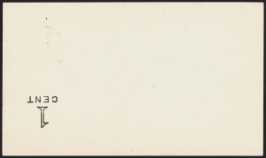 Sale 1262, Lot 1121, Back-of-Book Issues, 1c on 2c Red on Cream, Die II, Double Surcharge, One Inverted on Back (UX33h) Sale 1262, Lot 1121, Back-of-Book Issues
