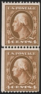 Sale 1262, Lot 931, 1908-12 Issues, Panama-Pacific Issue, 4c Orange Brown, Coil (350) Sale 1262, Lot 931, 1908-12 Issues, Panama-Pacific Issue