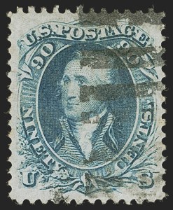 Sale 1268, Lot 133, 1861-66 Issue (Scott 56-78), 90c Blue (72) Sale 1268, Lot 133, 1861-66 Issue (Scott 56-78)