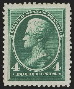 Sale 1277, Lot 2165, 1881-93 American Bank Note Co. Issues (Scott 207-229), 4c Blue Green (211) Sale 1277, Lot 2165, 1881-93 American Bank Note Co. Issues (Scott 207-229)