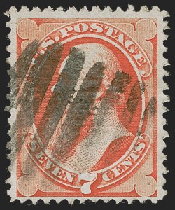 Sale 1278, Lot 3354, 1870-93 Bank Note Issues (Scott 134-229), 7c Vermilion, I. Grill (138A) Sale 1278, Lot 3354, 1870-93 Bank Note Issues (Scott 134-229)