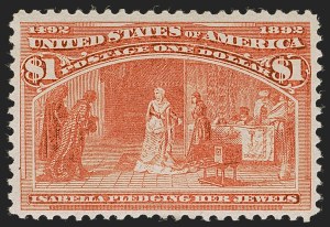 Sale 1278, Lot 3418, Columbian Issue (Scott 230-245), $1.00 Salmon, Columbian (241) Sale 1278, Lot 3418, Columbian Issue (Scott 230-245)